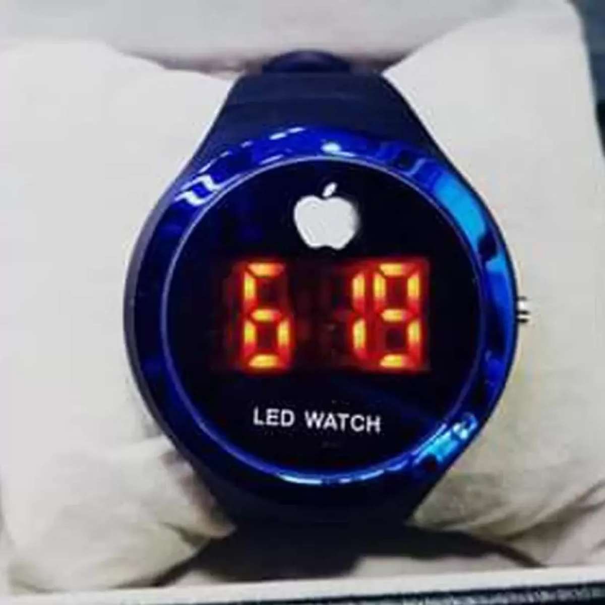 Round Shape Led Digital Watch with Apple Logo Digital Watch-watch for Men and Women (Random Color )