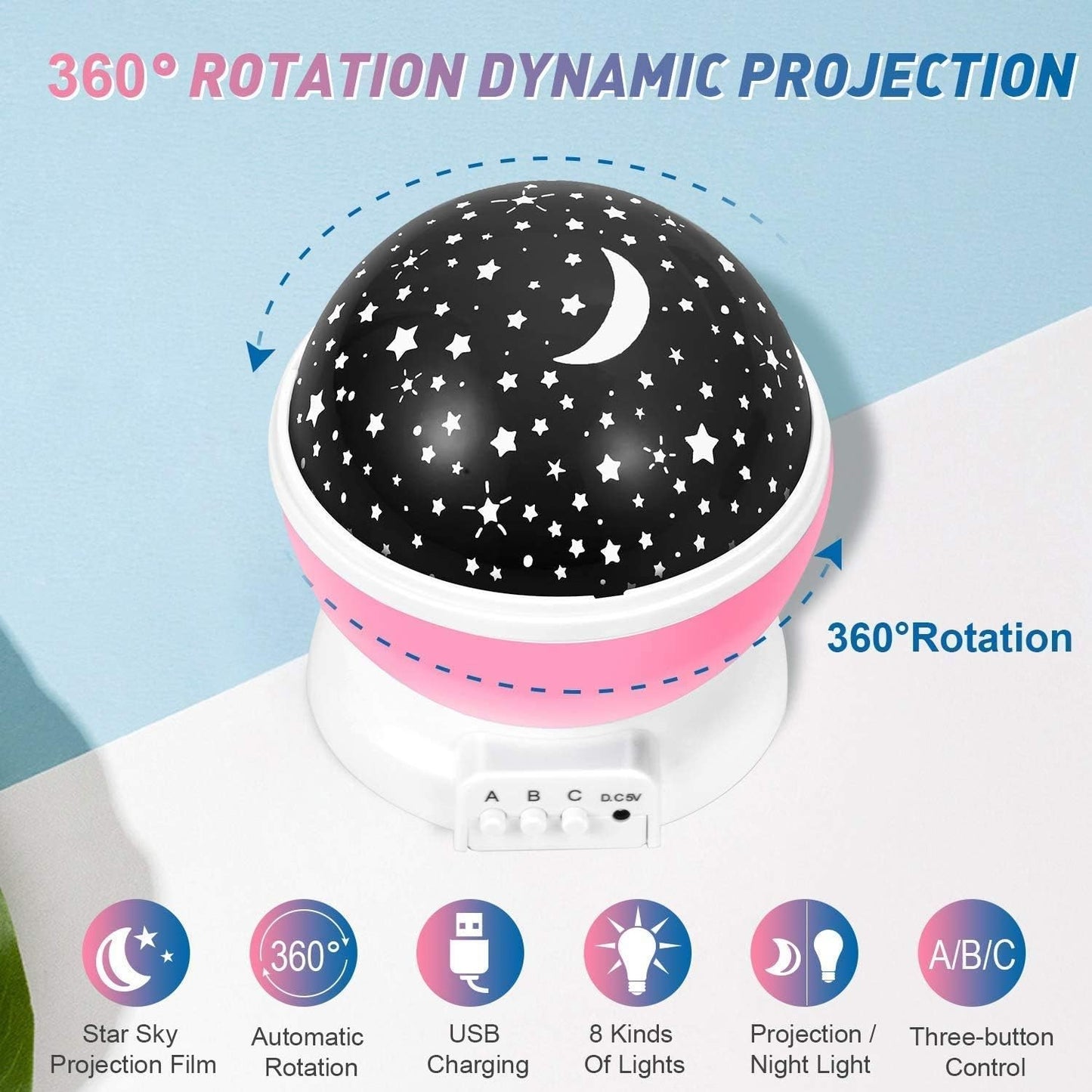 Night Light Star Lamp | 360° Rotating Starry Sky Projector LED Night Lamp – Random Color