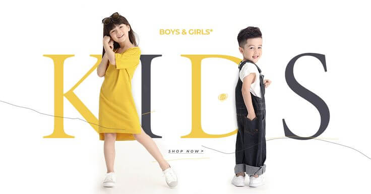 Kids & Toys collection featuring stylish outfits for boys and girls.