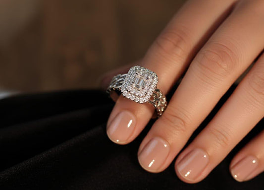 Sparkling Zircon Rings For Women | Stylish Crystal Design Fashion Jewelry For Daily And Party Wear PXJ-133 (Black)