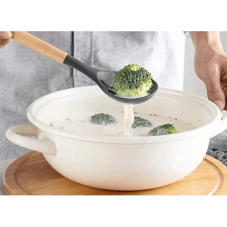 12 pcs set Wooden Handle Silicone Kitchen Utensils With Storage Bucket High Temperature Resistant And Non Stick Pot Spatula Spoon( random color ) - Buyora online12 pcs set Wooden Handle Silicone Kitchen Utensils With Storage Bucket High Temperature Resistant And Non Stick Pot Spatula Spoon( random color )Buyora onlineBuyora online12 pcs set Wooden Handle Silicone Kitchen Utensils With Storage Bucket High Temperature Resistant And Non Stick Pot Spatula Spoon( random color )