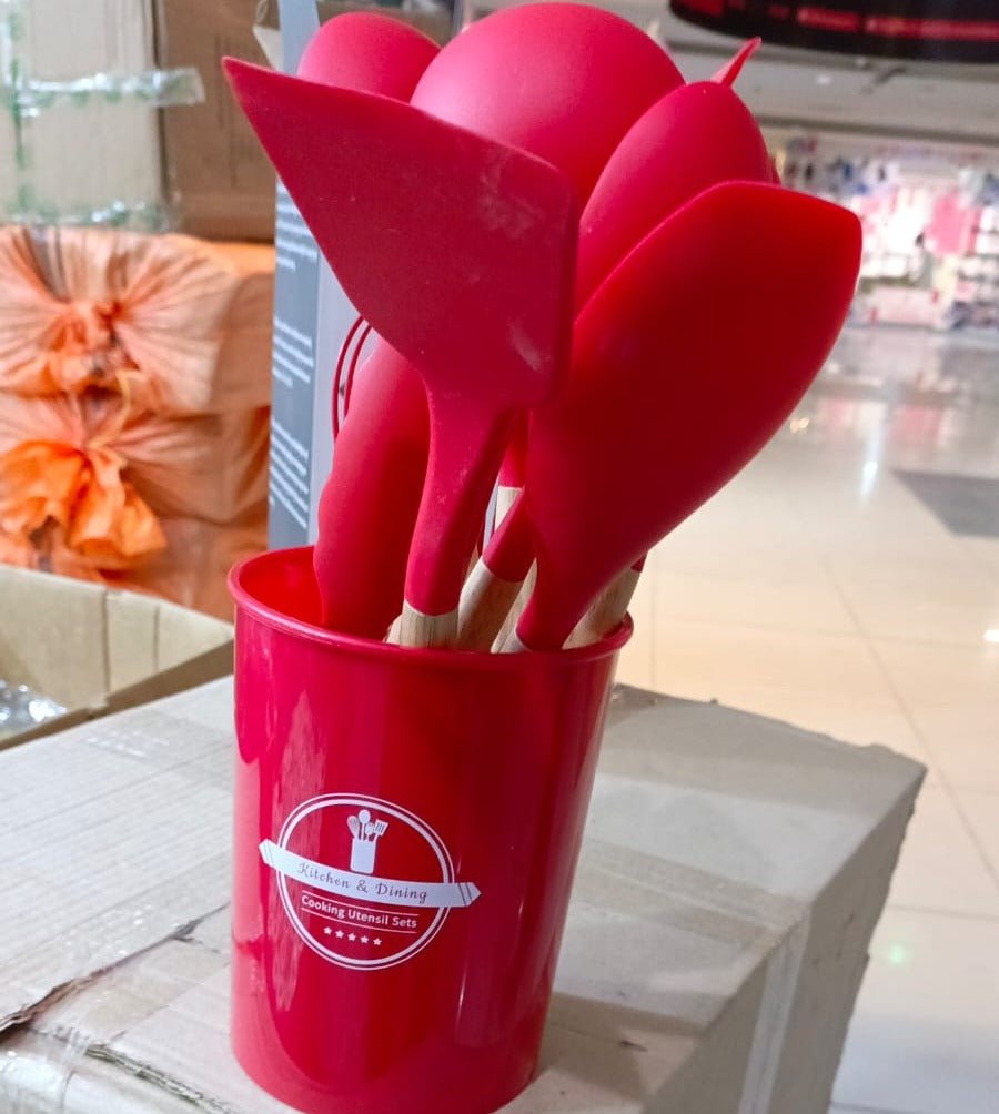 12 pcs set Wooden Handle Silicone Kitchen Utensils With Storage Bucket High Temperature Resistant And Non Stick Pot Spatula Spoon( random color ) - Buyora online12 pcs set Wooden Handle Silicone Kitchen Utensils With Storage Bucket High Temperature Resistant And Non Stick Pot Spatula Spoon( random color )Buyora onlineBuyora online12 pcs set Wooden Handle Silicone Kitchen Utensils With Storage Bucket High Temperature Resistant And Non Stick Pot Spatula Spoon( random color )