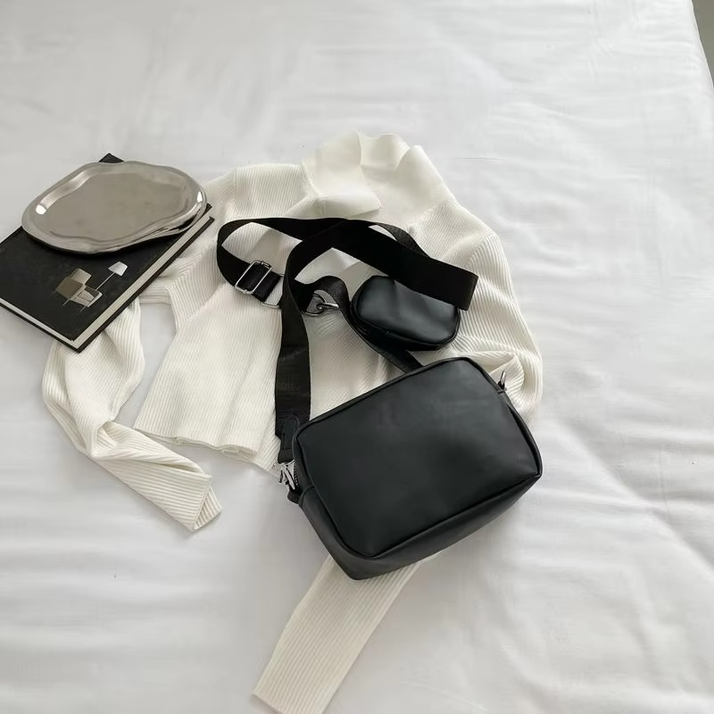 Stylish Convertible Crossbody Bag for Girls – PU Leather Waterproof Shoulder Handbag (Black)