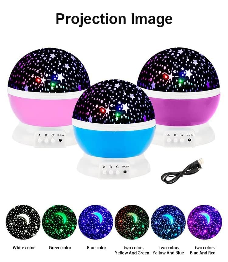 Night Light Star Lamp | 360° Rotating Starry Sky Projector LED Night Lamp – Random Color