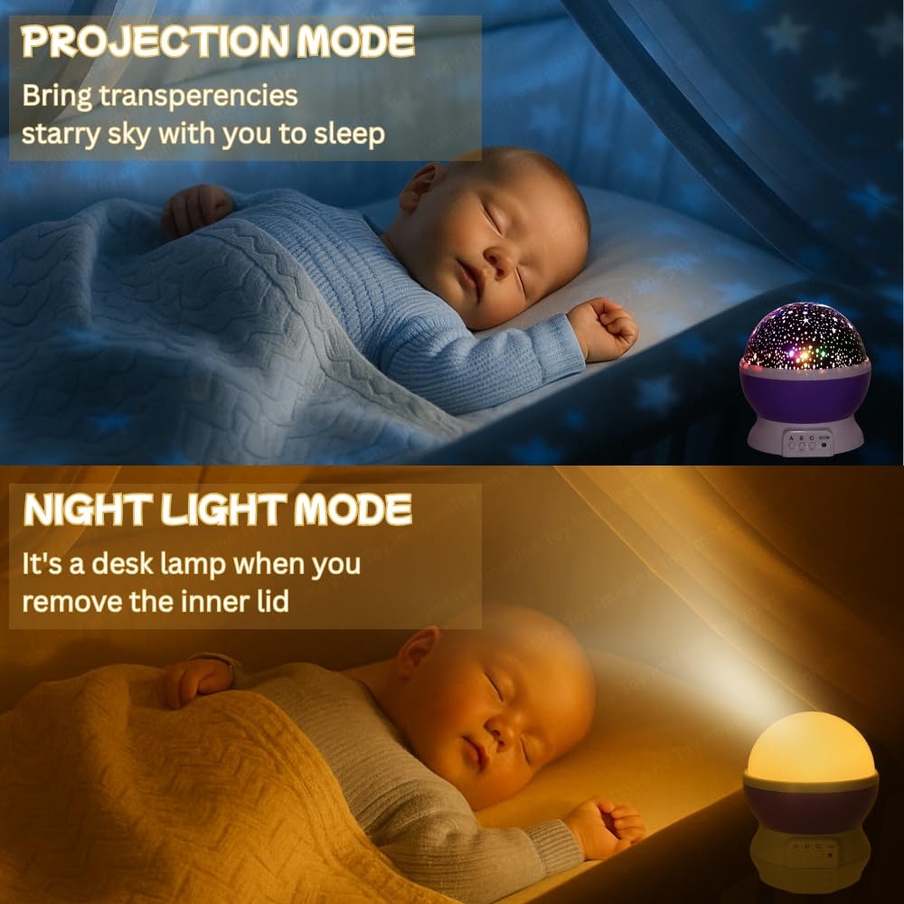 Night Light Star Lamp | 360° Rotating Starry Sky Projector LED Night Lamp – Random Color