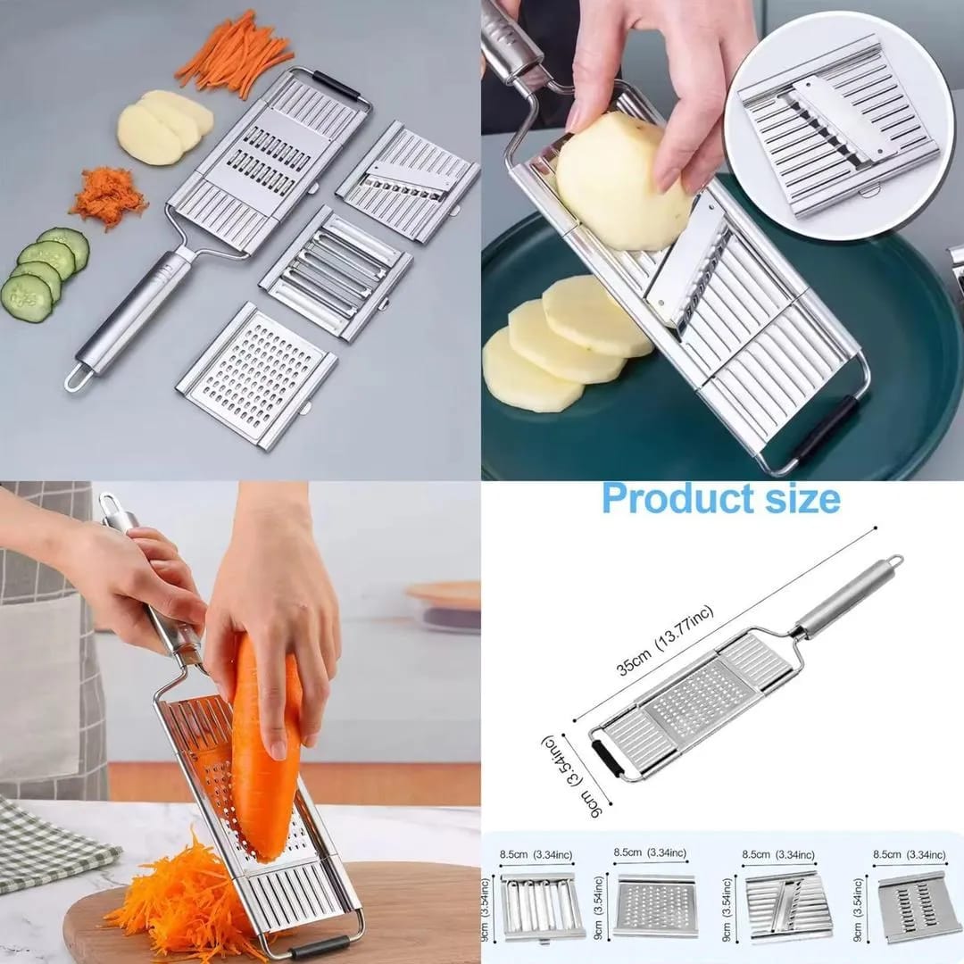 5-in-1 Multi-Functional Vegetable Slicer & Grater – Adjustable Mandoline Cutter
