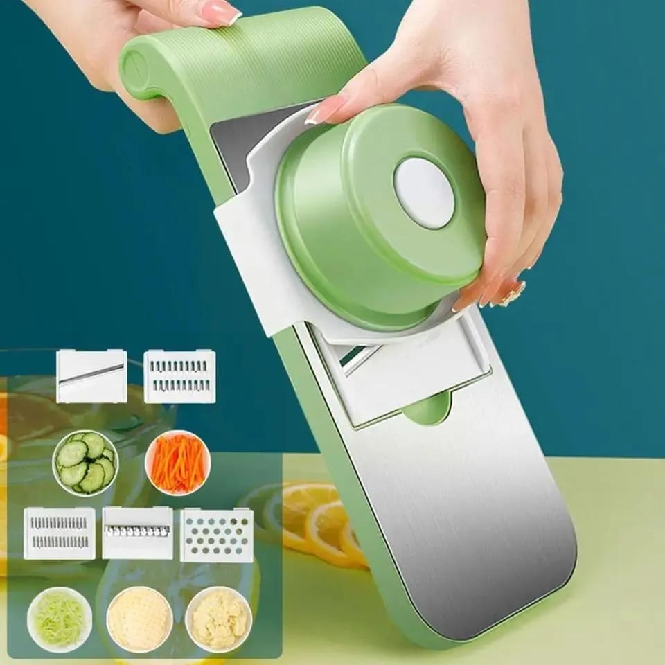 5-in-1 Multi-Functional Vegetable Slicer & Grater – Adjustable Mandoline Cutter
