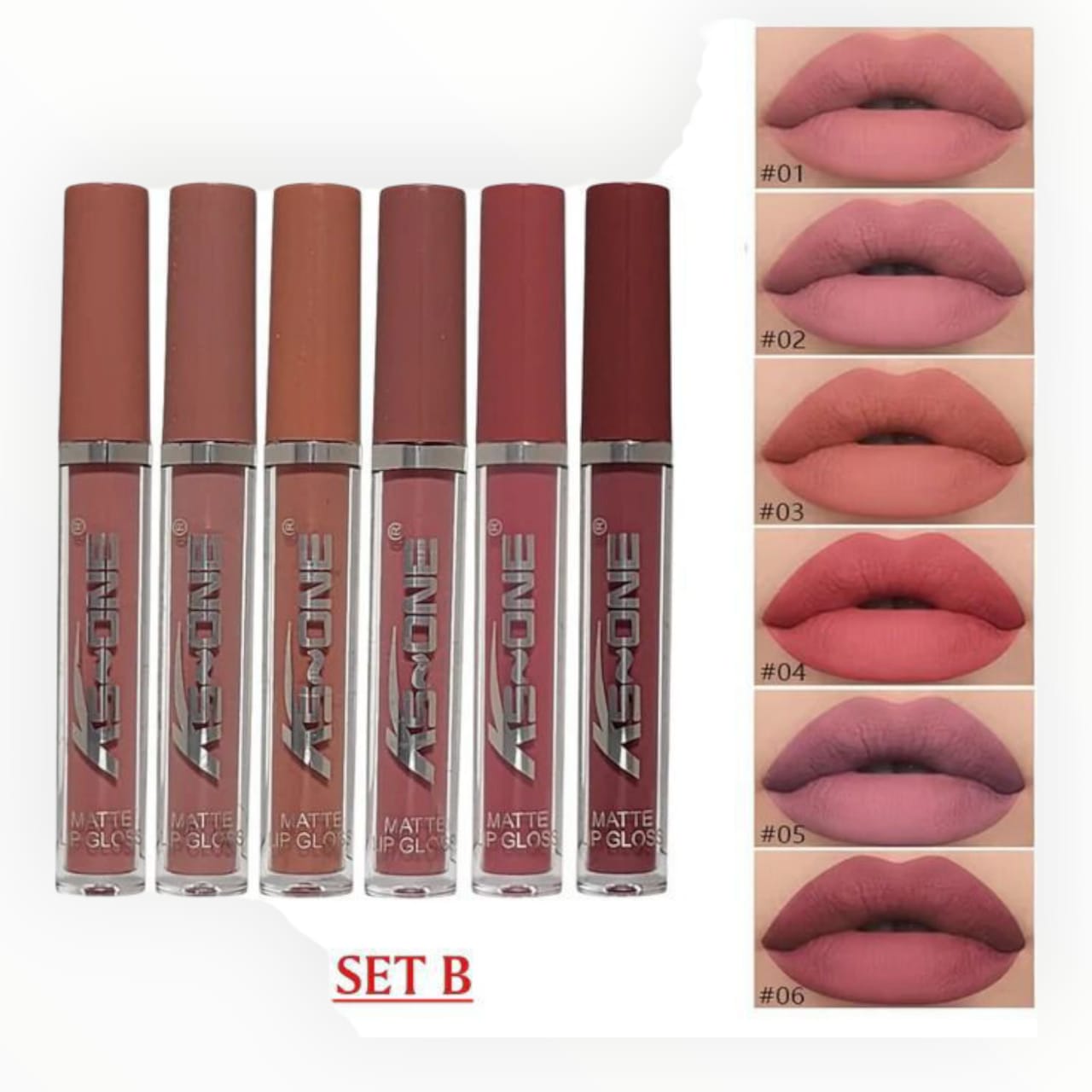 KS One 6 PCS Lip Gloss Set – Premium Quality, Smooth Application & Long-Lasting Shine (Set A)