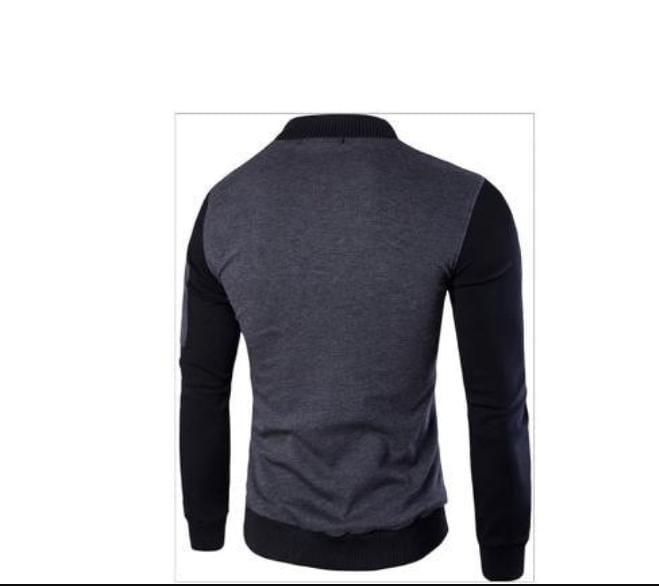 Men's Grey Polyester Jacket - 1 Pc - Plain Pattern Style