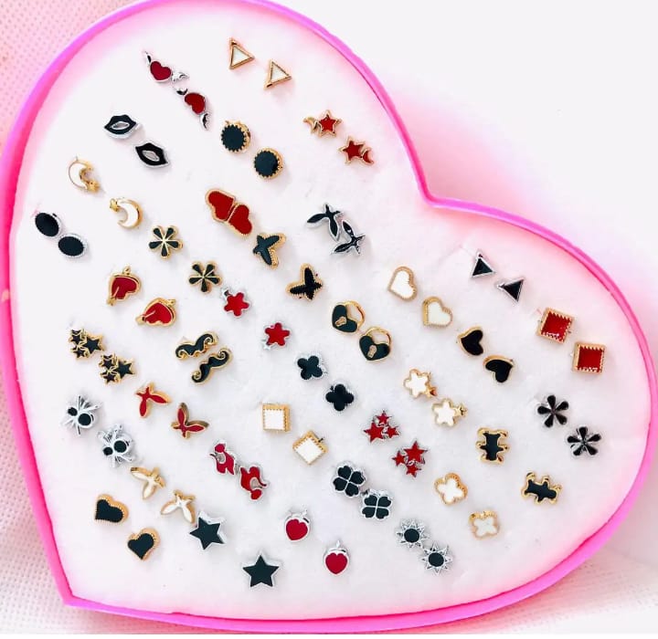 36 Pairs Of Random Beautiful studs Silicon Back With Back Stopper - Buyora online36 Pairs Of Random Beautiful studs Silicon Back With Back StopperBuyora onlineBuyora online36 Pairs Of Random Beautiful studs Silicon Back With Back Stopper