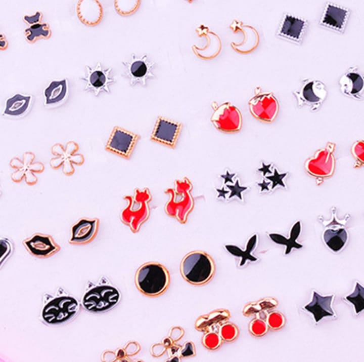 36 Pairs Of Random Beautiful studs Silicon Back With Back Stopper - Buyora online36 Pairs Of Random Beautiful studs Silicon Back With Back StopperBuyora onlineBuyora online36 Pairs Of Random Beautiful studs Silicon Back With Back Stopper