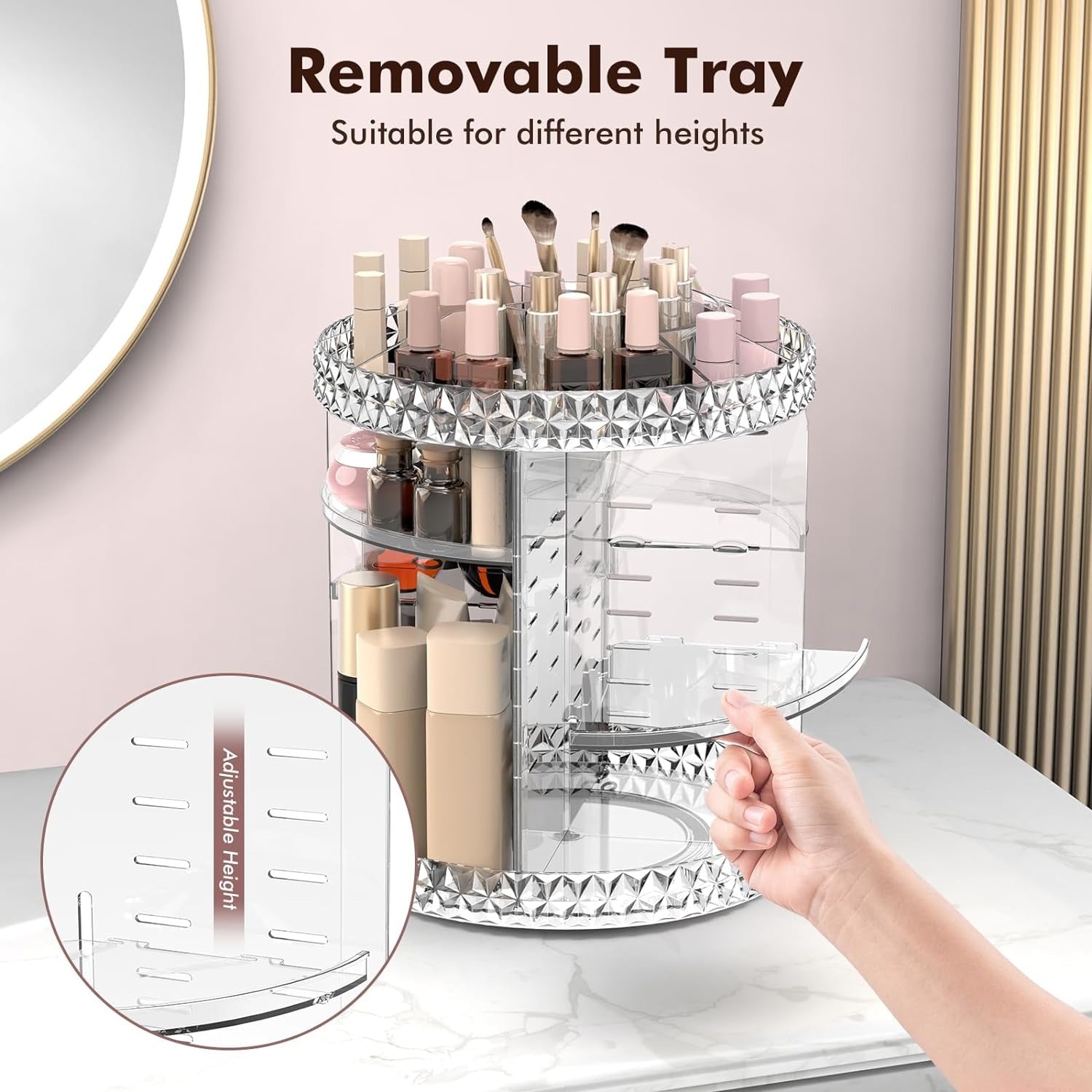 360° Rotating Acrylic Makeup Organizer – Multi - Tier Cosmetic Storage with Diamond - Cut Design - Buyora online360° Rotating Acrylic Makeup Organizer – Multi - Tier Cosmetic Storage with Diamond - Cut DesignBuyora onlineBuyora online360° Rotating Acrylic Makeup Organizer – Multi - Tier Cosmetic Storage with Diamond - Cut Design