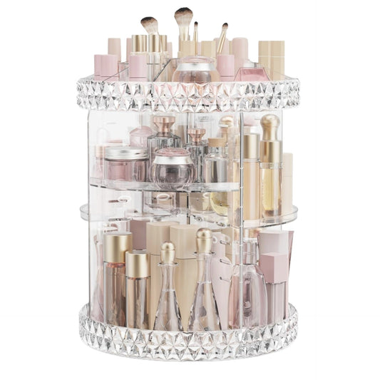 360° Rotating Acrylic Makeup Organizer – Multi - Tier Cosmetic Storage with Diamond - Cut Design - Buyora online360° Rotating Acrylic Makeup Organizer – Multi - Tier Cosmetic Storage with Diamond - Cut DesignBuyora onlineBuyora online360° Rotating Acrylic Makeup Organizer – Multi - Tier Cosmetic Storage with Diamond - Cut Design