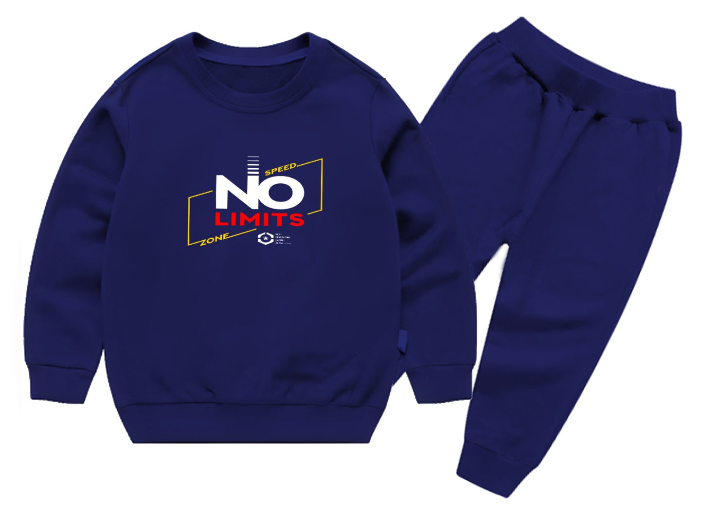 Kids Navey Blue no limit Printed Stylish Kids' Tracksuit Set extra large