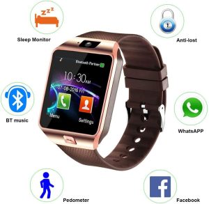 DZ09 Bluetooth Smartwatch,Touchscreen Wrist Smart Phone Watch Sports Fitness Tracker with SIM SD Card Slot Camera (black)