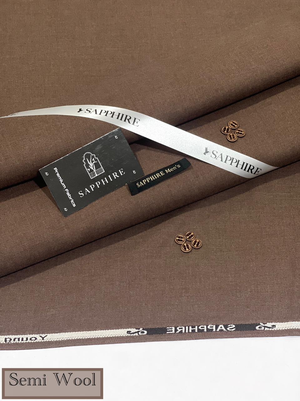 Luxury Men's Winter Suiting by Sapphire | Soft Semi Wool Fabric (4 Meter)