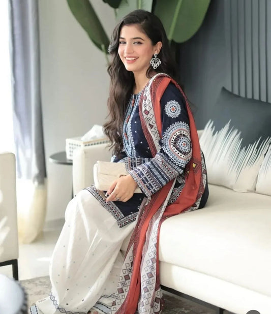 ✨ Jazmin Luxury 3PC Embroidered Dhanak Suit – Winter Collection 2025 ✨