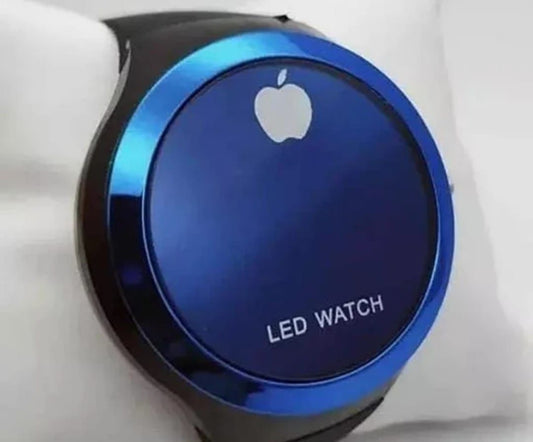 Round Shape Led Digital Watch with Apple Logo Digital Watch-watch for Men and Women (Random Color )