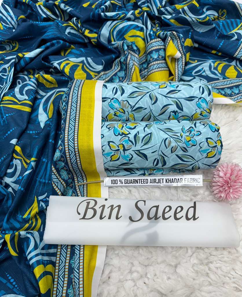 Bin Saeed Premium Khadar Vol – Winter 2025 | Digital Printed 3-Piece Suit Collection