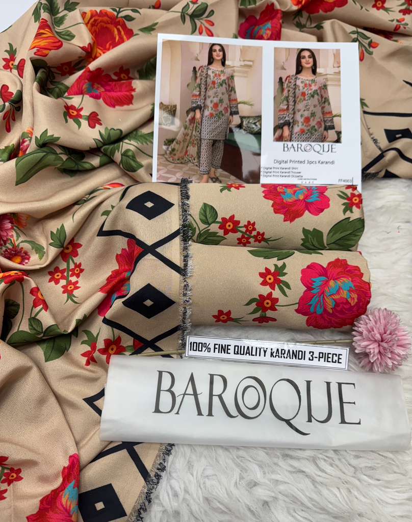 🌸 Winter 2025 Pure Karandi Collection – Mix Brands Hit Codes Vol 4003 | Digital Print 3-Piece Suit