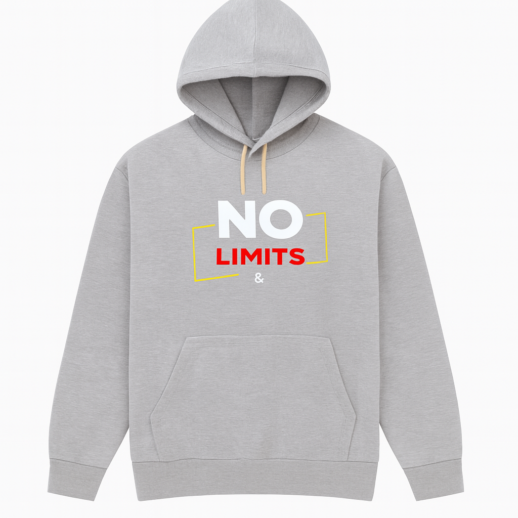 No Limits Grey Hoodie – Premium Summer Collection for Men & Boys | Stylish, Comfortable & Casual Wear