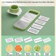 5-in-1 Multi-Functional Vegetable Slicer & Grater – Adjustable Mandoline Cutter