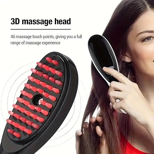 Electric Massage Comb – Blue & Red Light Therapy, Vibration Brush, Spray & Negative Ion Scalp Massager (Rechargeable)