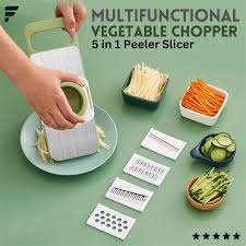 5-in-1 Multi-Functional Vegetable Slicer & Grater – Adjustable Mandoline Cutter