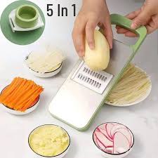 5-in-1 Multi-Functional Vegetable Slicer & Grater – Adjustable Mandoline Cutter