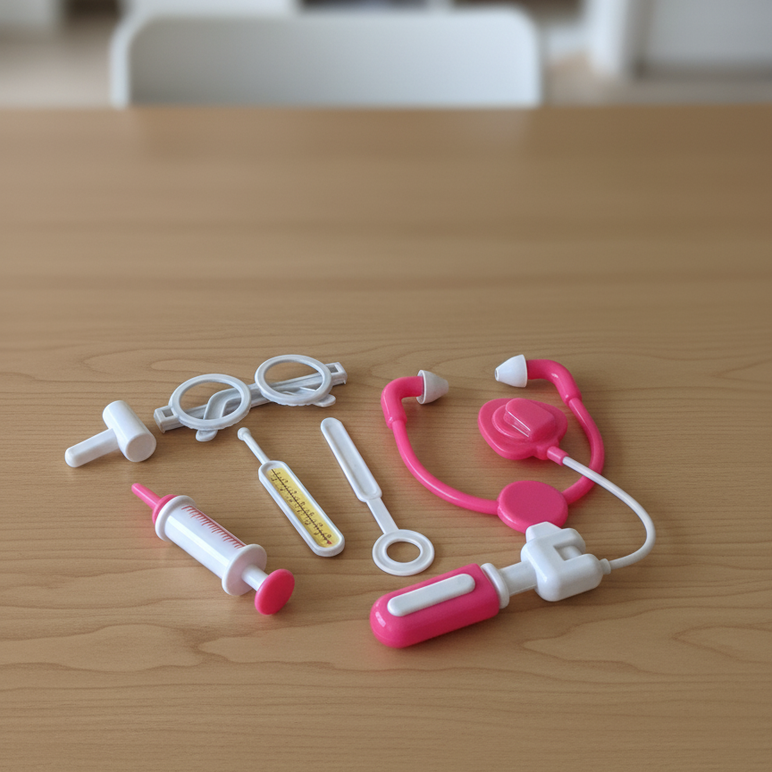 Cute Girl’s Doctor Set For Kids – Educational Medical Role Play Toy Kit With Stethoscope, Syringe, And Glasses For Fun Learning