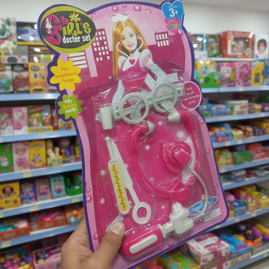 Cute Girl’s Doctor Set For Kids – Educational Medical Role Play Toy Kit With Stethoscope, Syringe, And Glasses For Fun Learning