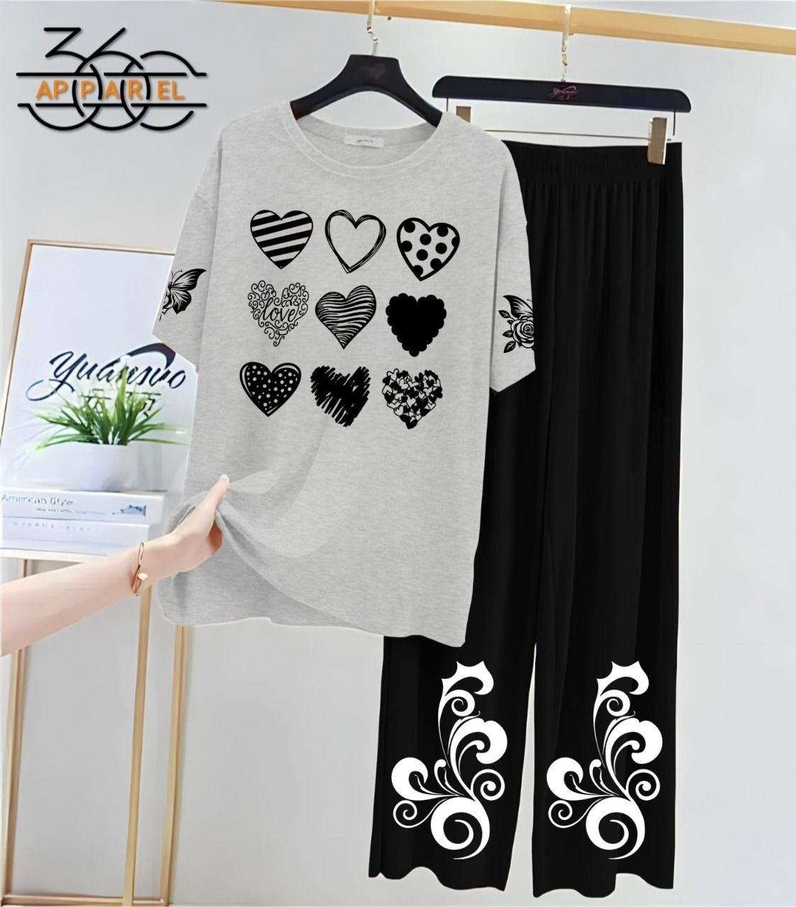 Grey & Black Women Printed Night Suit Fabric Jersey - Buyora onlineGrey & Black Women Printed Night Suit Fabric JerseyBuyora onlineBuyora onlineGrey & Black Women Printed Night Suit Fabric Jersey