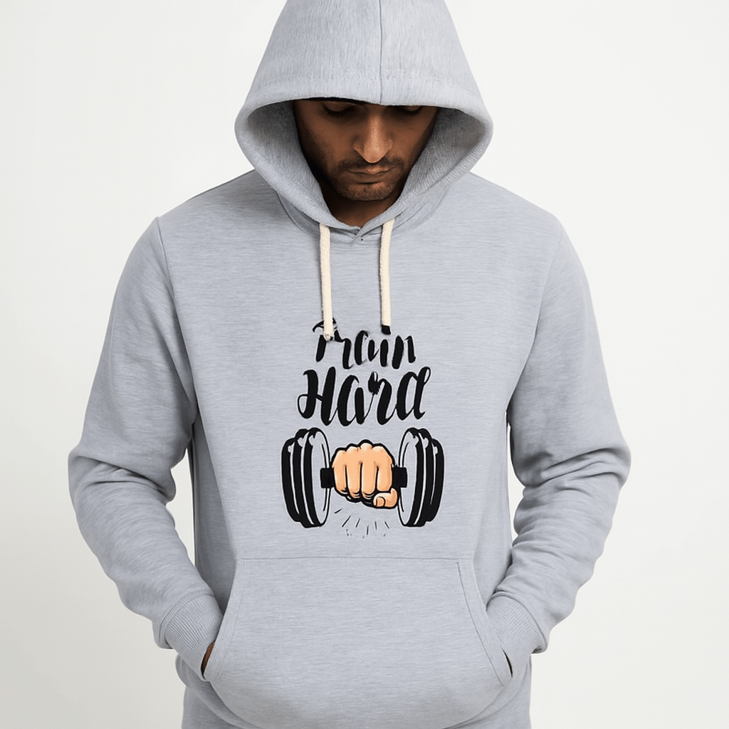 Train Hard Grey Hoodie for Men & Boys – Premium Summer Collection - Buyora onlineTrain Hard Grey Hoodie for Men & Boys – Premium Summer CollectionBuyora onlineBuyora onlineTrain Hard Grey Hoodie for Men & Boys – Premium Summer Collection
